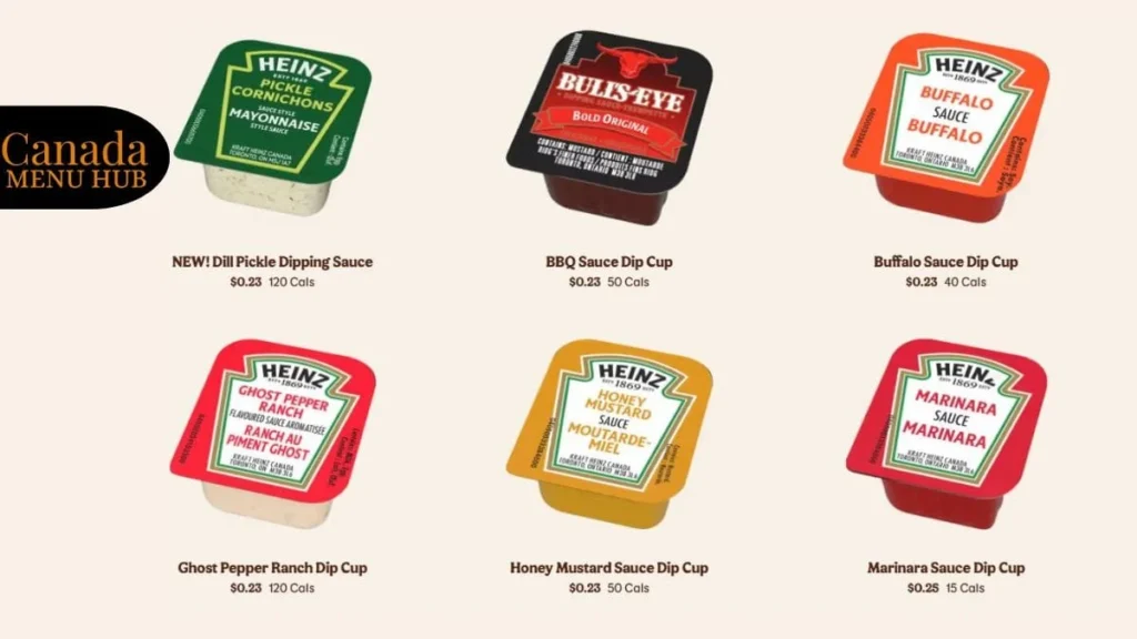 Burger King Condiments Canada Prices 2026