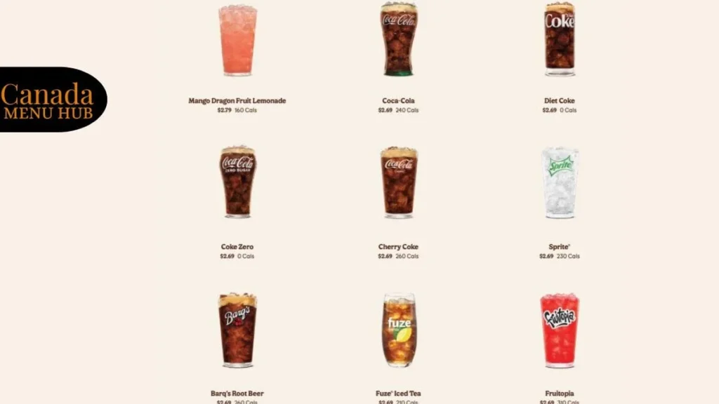 Burger King Drinks & Coffee Canada Prices 2026
