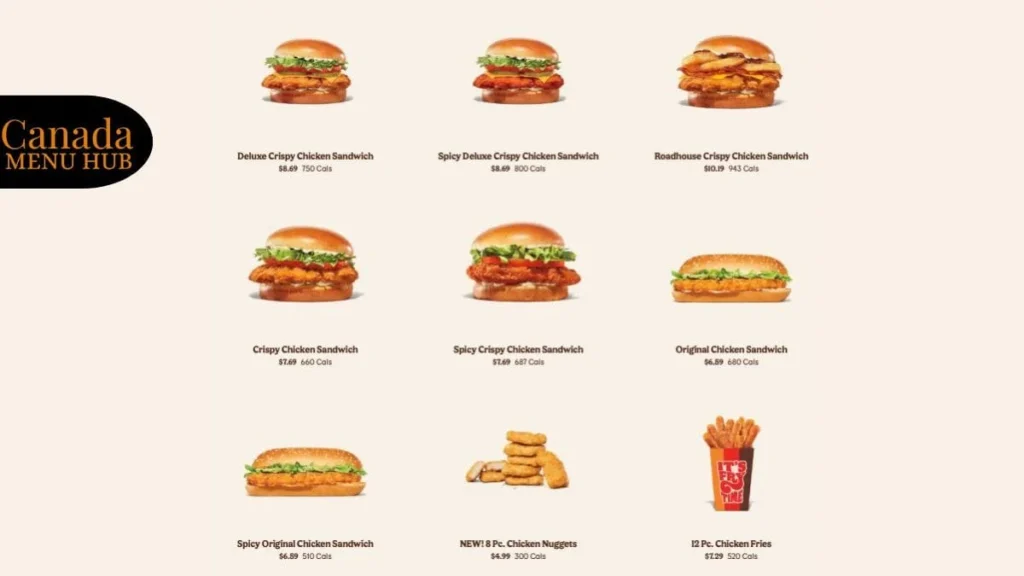 Burger King Chicken & Fish Canada Prices 2026