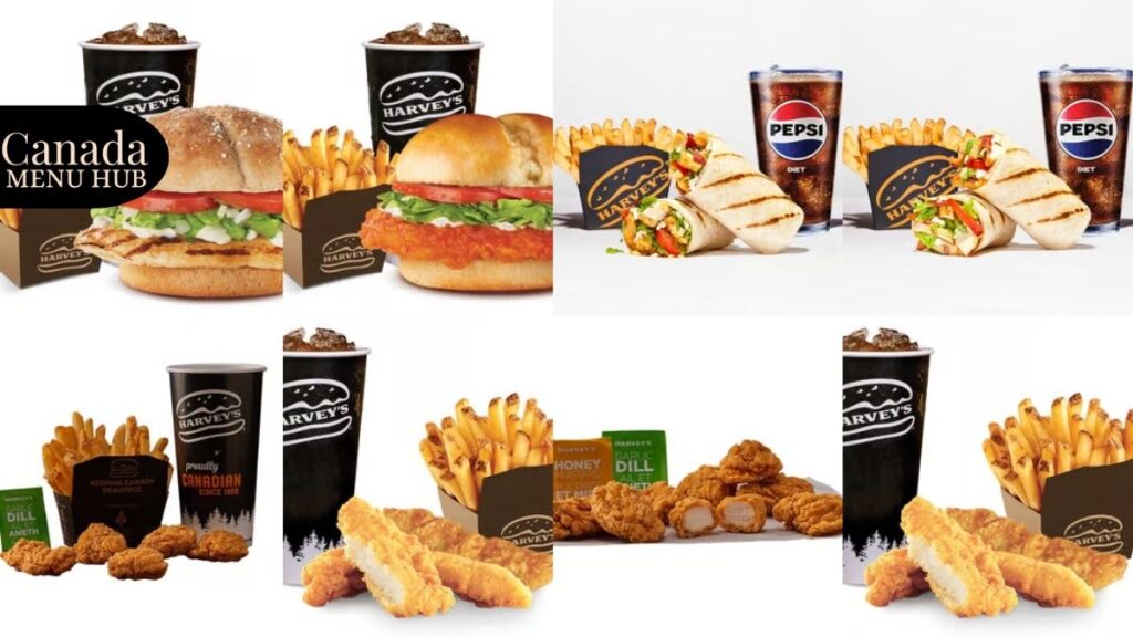 Harveys Chicken, Wraps & Salads Menu Prices in Canada
