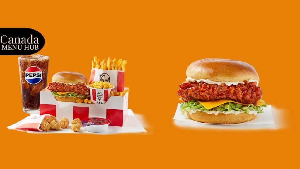 KFC Zinger Drip Menu With Prices Canada
