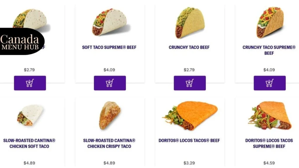 Taco Bell Tacos Menu with Prices 2026