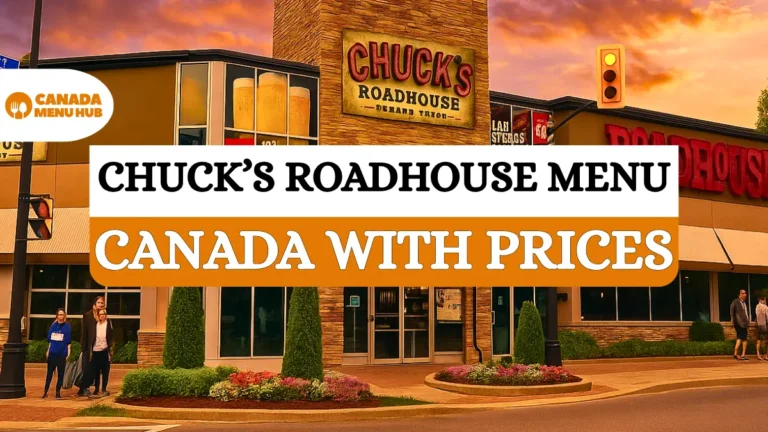 Chuck’s Roadhouse Menu Price in Canada