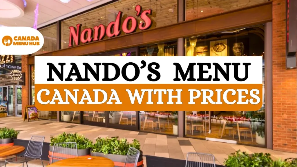 Nandos Menu Price in Canada