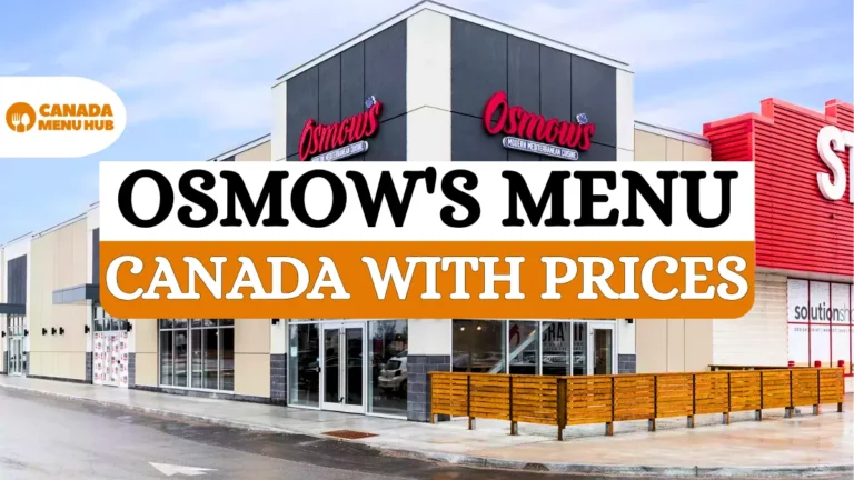 Osmow's Menu Price in Canada