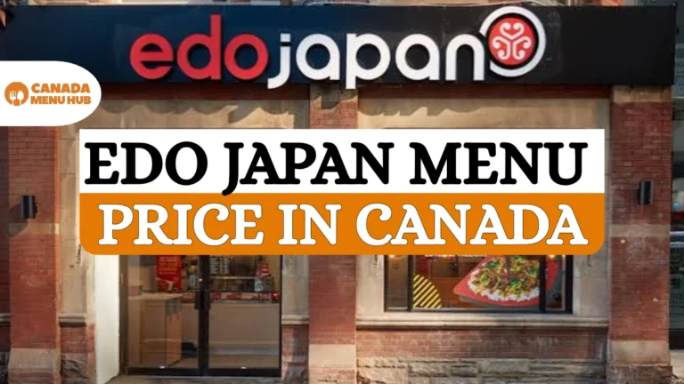 Edo Japan Menu With Prices in Canada